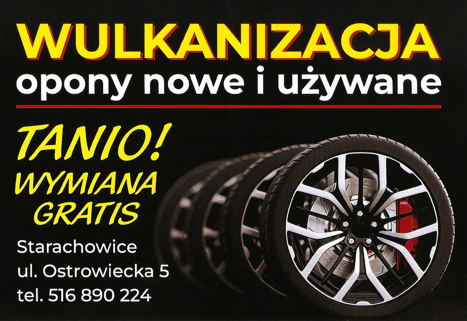 zdjęcie przedstawiające WULKANIZACJA opony nowe/używane, prostowanie felg