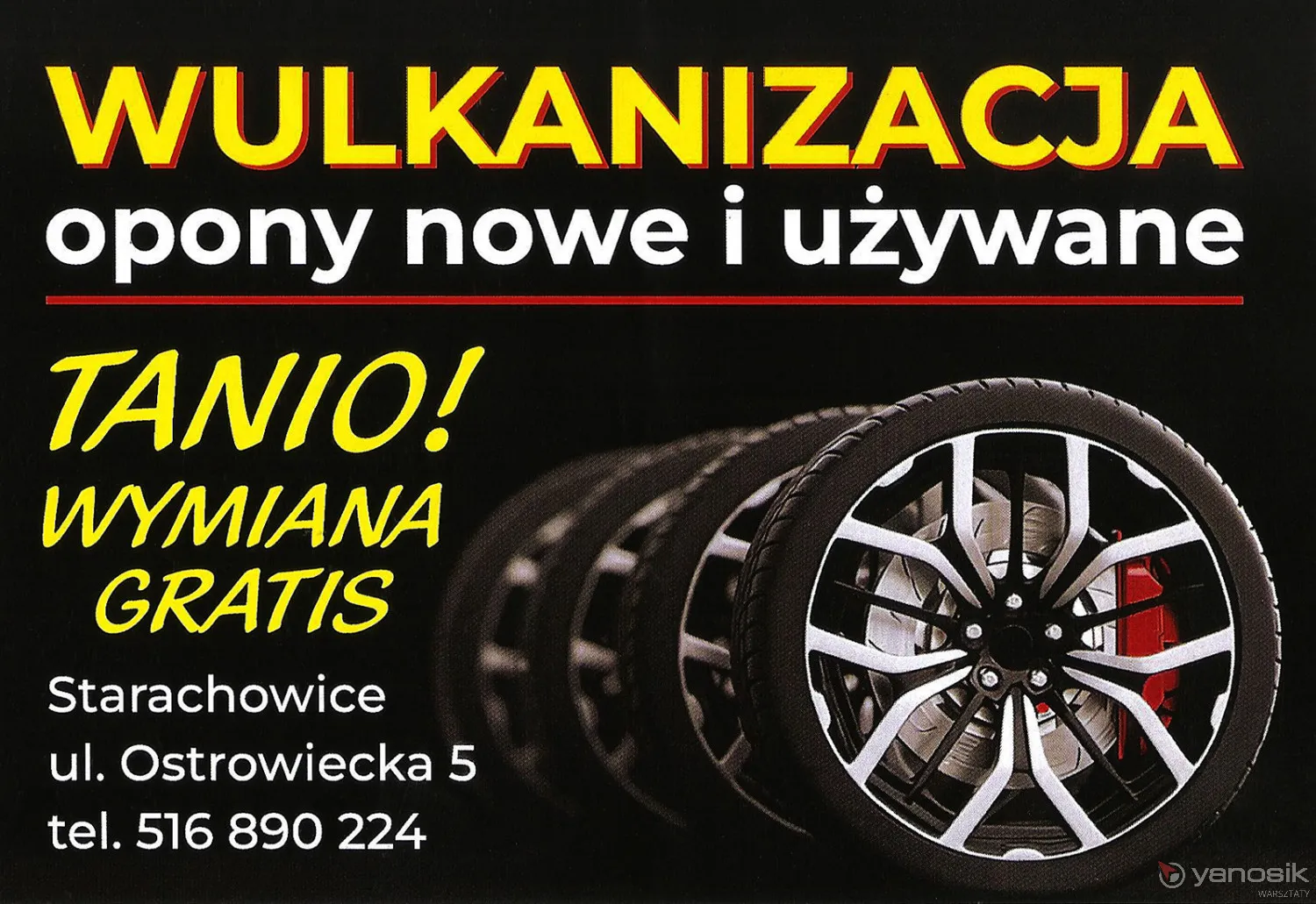 zdjęcie przedstawiające WULKANIZACJA opony nowe/używane, prostowanie felg