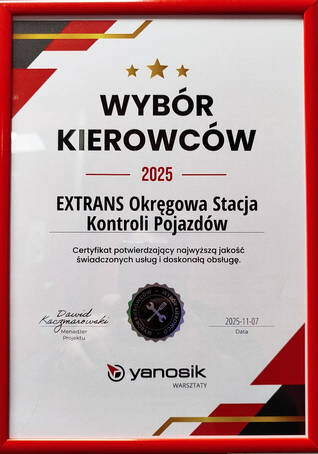 zdjęcie przedstawiające EXTRANS Okręgowa Stacja Kontroli Pojazdów