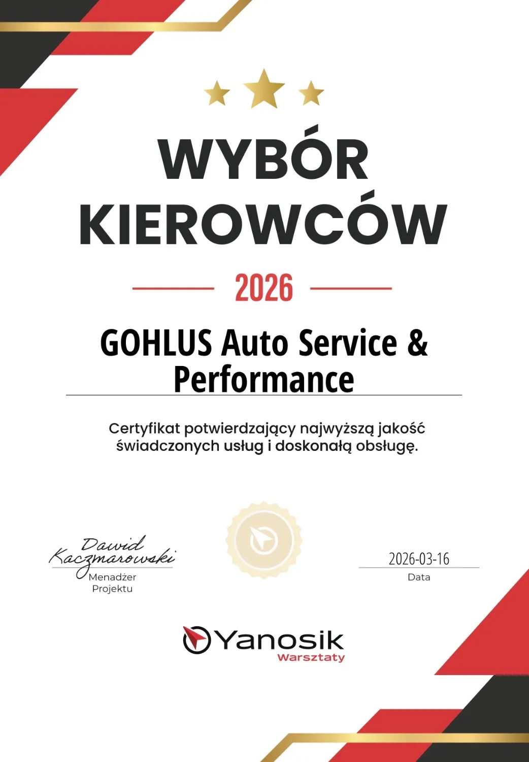 zdjęcie przedstawiające GOHLUS Auto Service & Performance