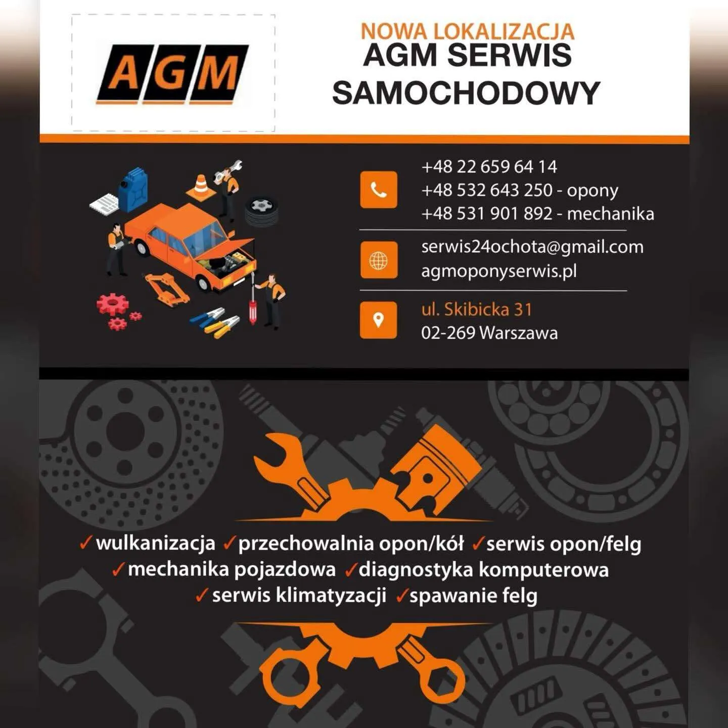zdjęcie przedstawiające AGM SERWIS SAMOCHODOWY, WULKANIZACJA 24H