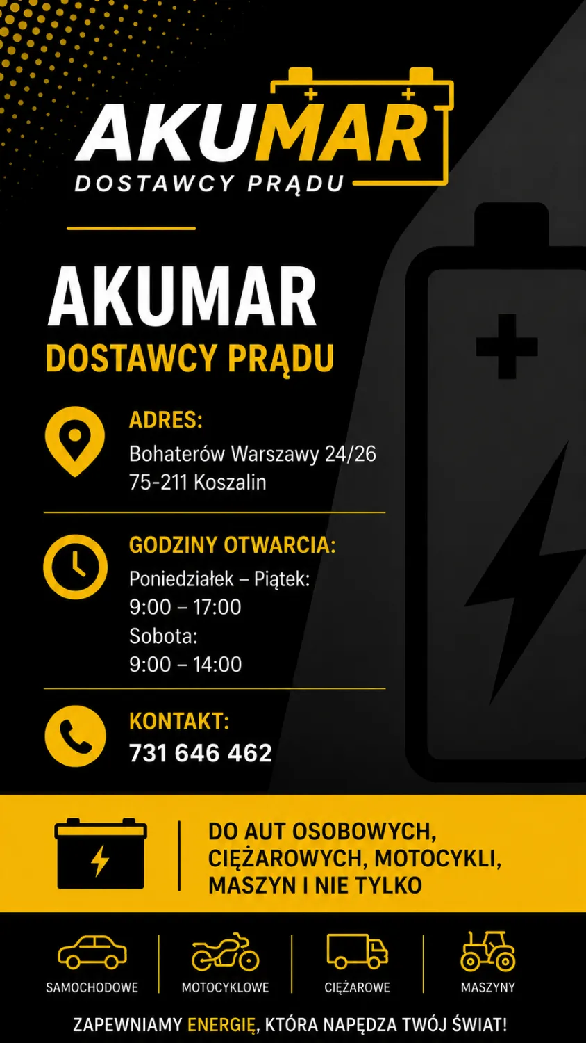 zdjęcie przedstawiające Akumulatory Koszalin - Dostawcy Prądu