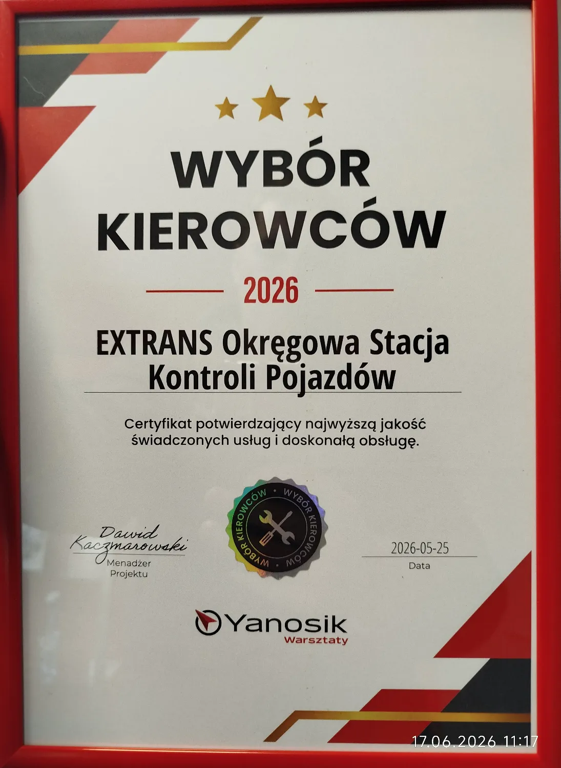 zdjęcie przedstawiające EXTRANS Okręgowa Stacja Kontroli Pojazdów
