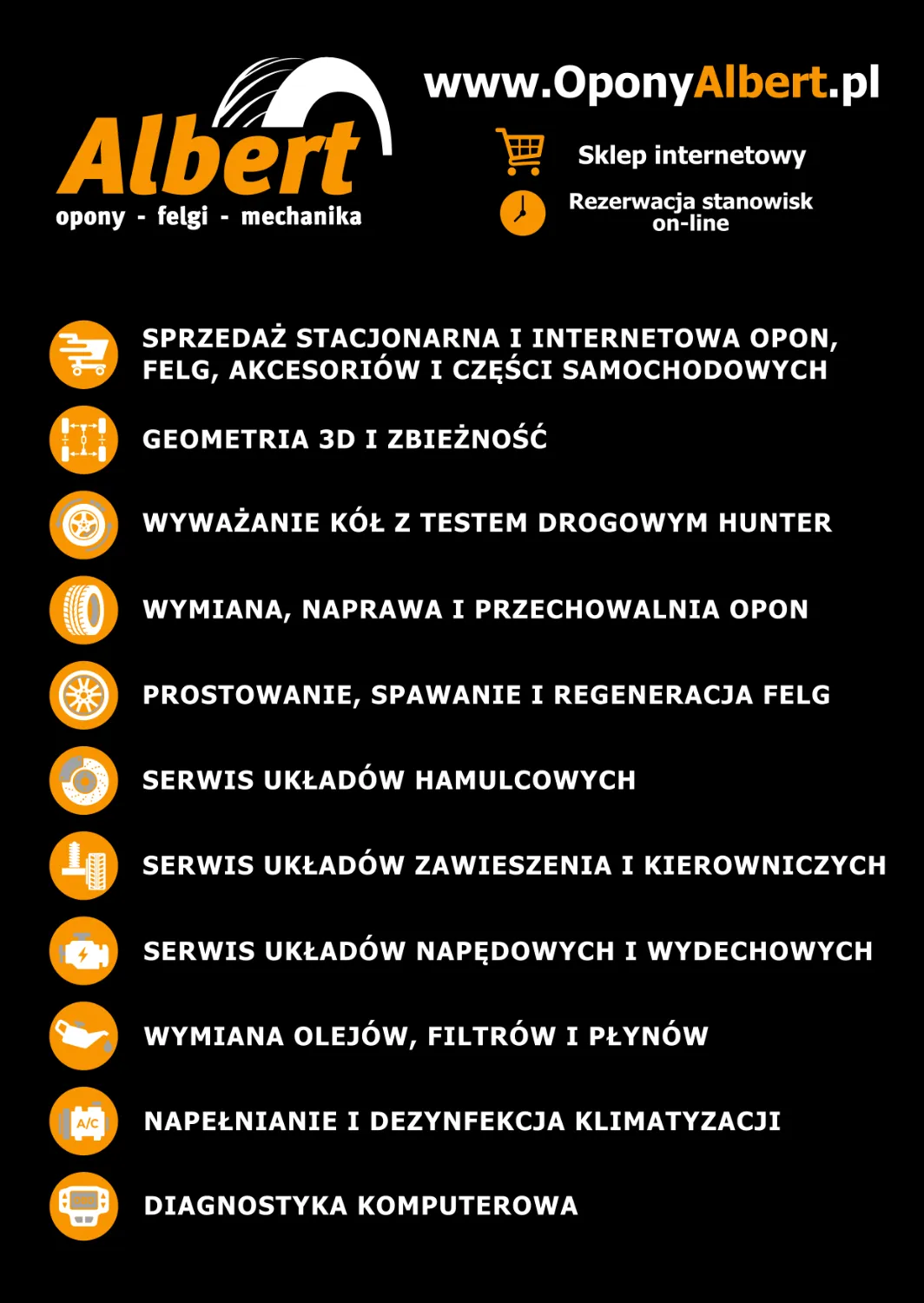 zdjęcie przedstawiające OponyAlbert.pl Opony, Felgi, Mechanika, Geometria 3D, Sklep Internetowy 